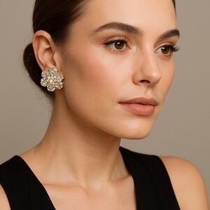 Vintage Jewelcraft Aurora Borealis Cluster Earrings